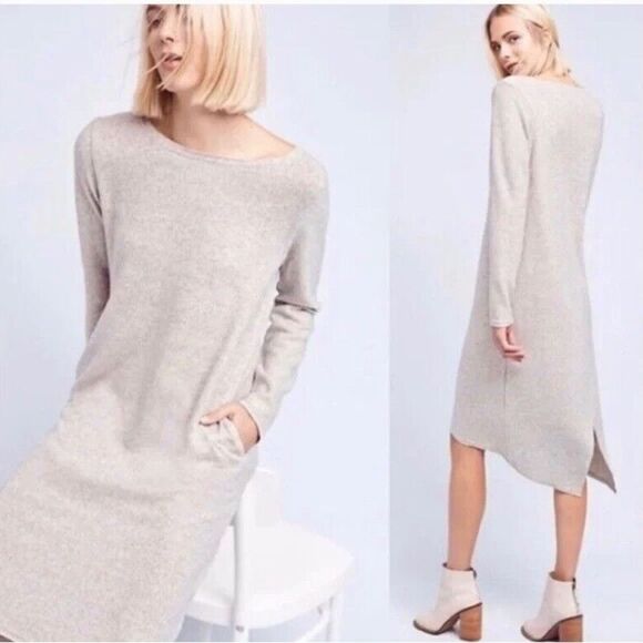 Anthropologie Moth Large Long Sleeve Thin Sweater Dress with Crossback detail - Picture 1 of 6